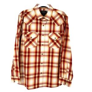 Pendleton Frontier Pearl Snap Western Shirt Men's Med Plaid Landman Cowboy NEW